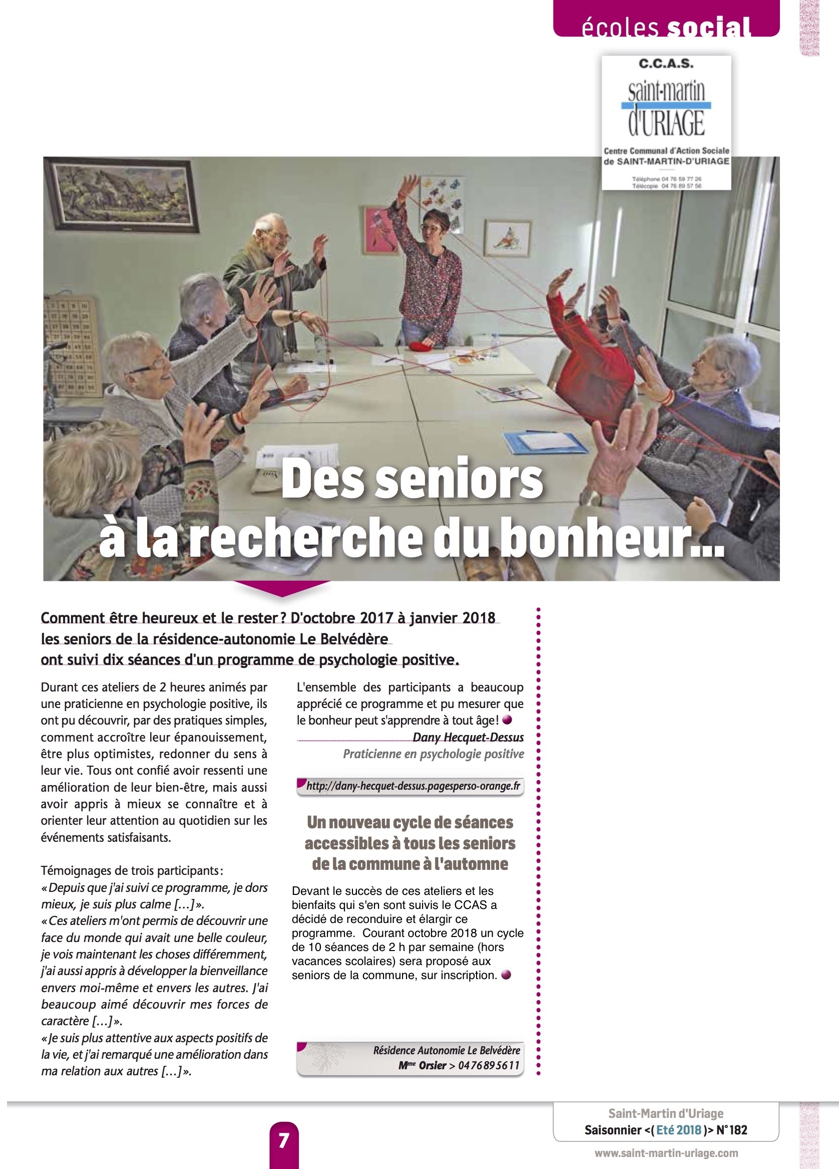 Article St Martin d&#39;uriage 07-2018