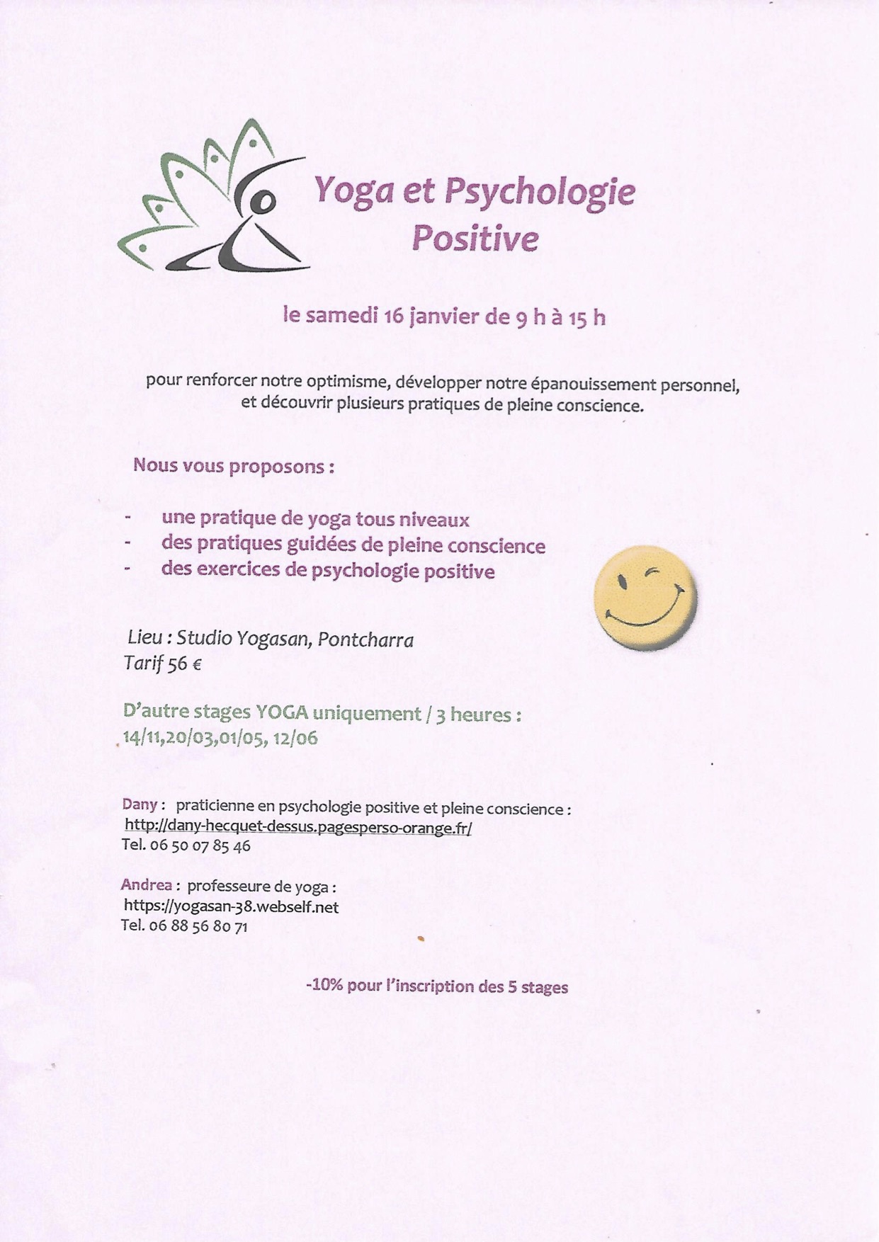 Psy Pos et Yoga flyer 2021